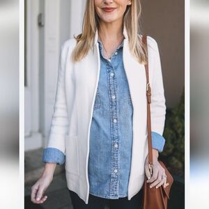 J. Crew Open Front Cotton Pocket Sweater Blazer